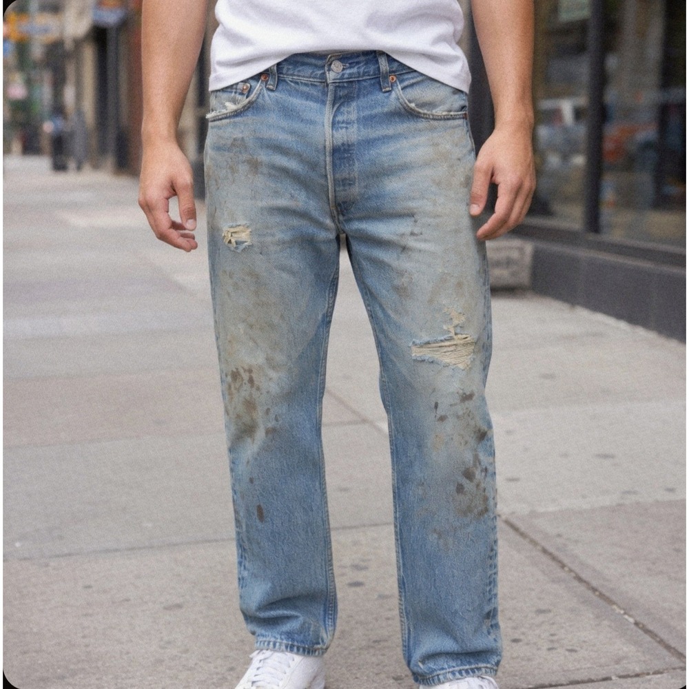 Vintage Levis 501 XX  Blue Jeans Mens 34x27.5 Distressed USA 90s Denim Pants